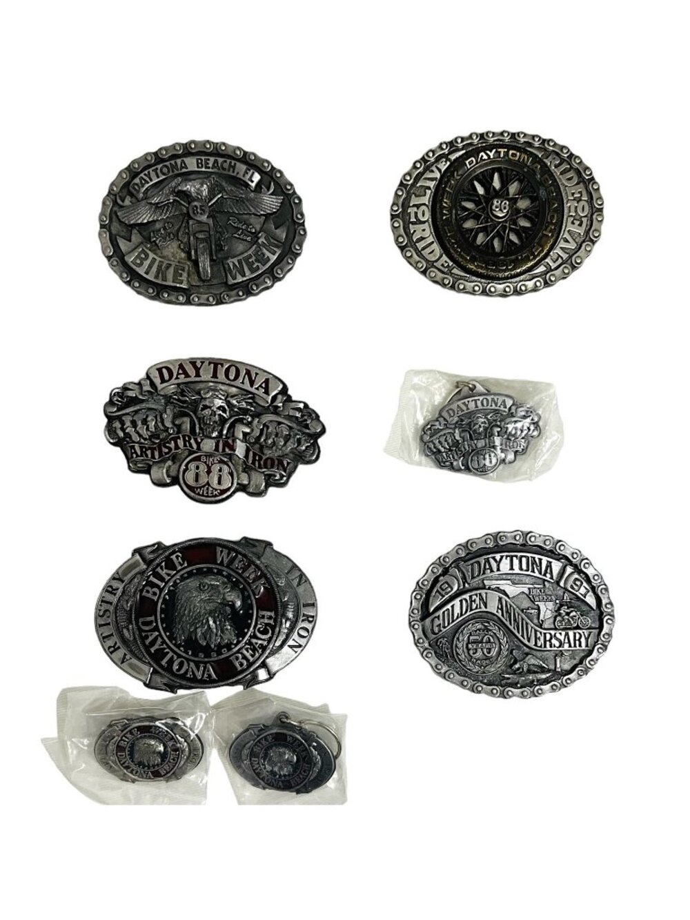VTG Daytona Bike Week Belt Buckle Lot 1985-1991 Limited Edition Numbered